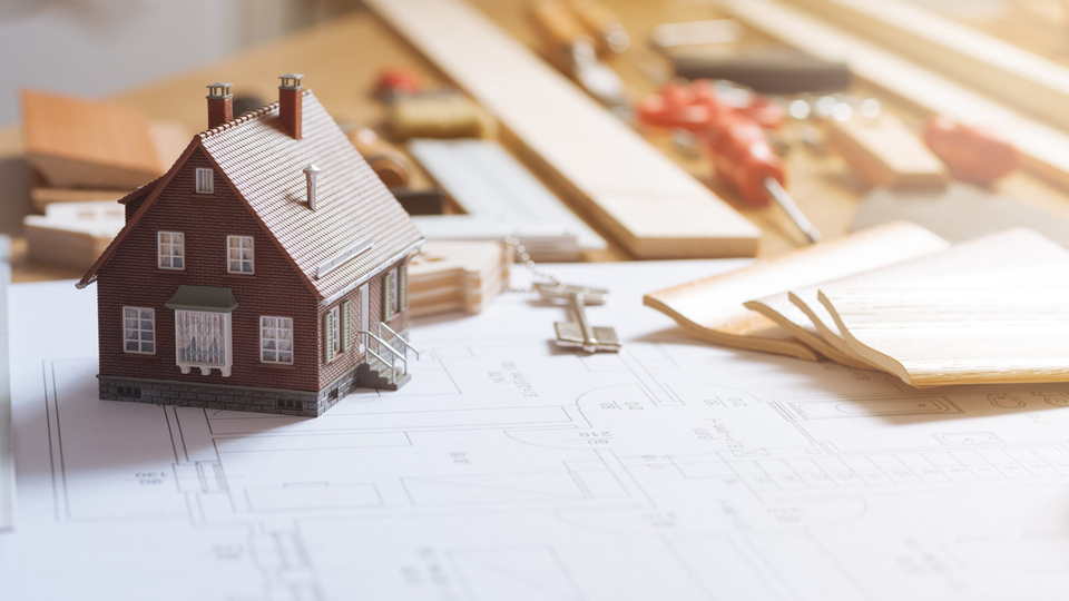 A miniature of house and wooden crafts